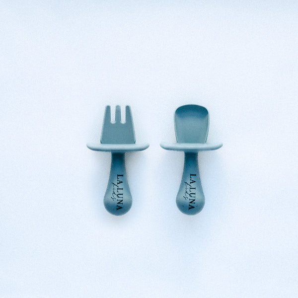 Training Fork & Spoon Set Blue - La Luna Kids