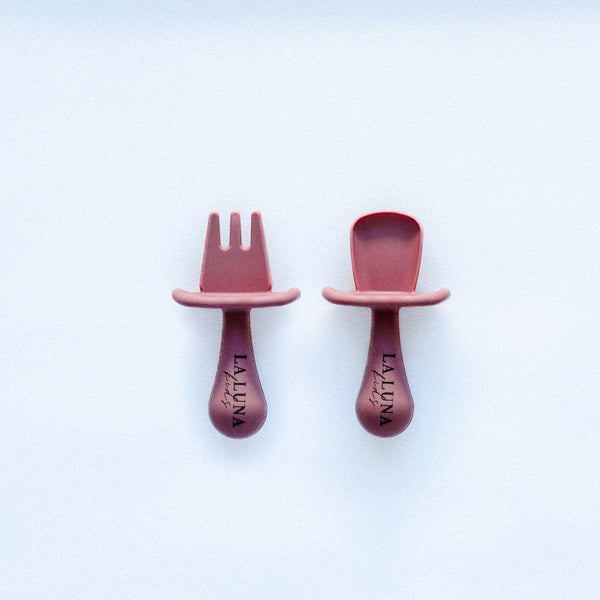 Training Fork & Spoon Set Dusty Rose - La Luna Kids