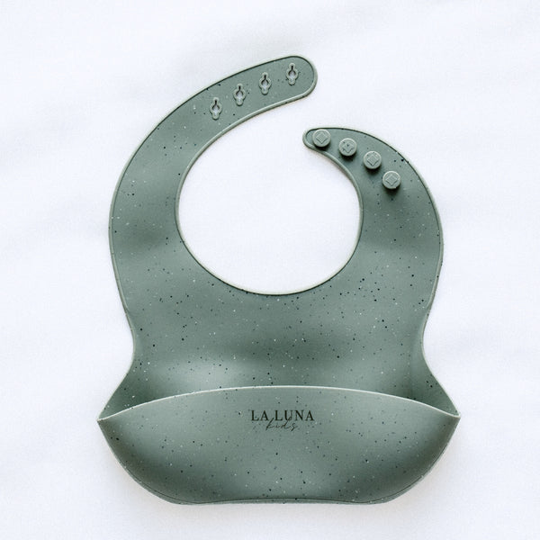 Silicone Speckled Bib Sage - La Luna Kids