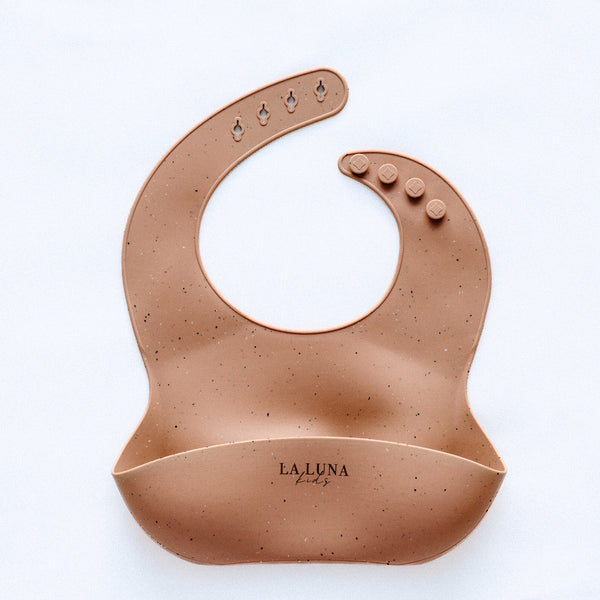 Silicone Speckled Bib Peach - La Luna Kids