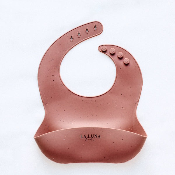 Silicone Speckled Bib Dusty Rose - La Luna Kids