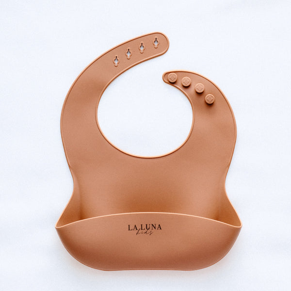 Silicone Bib Peach - La Luna Kids