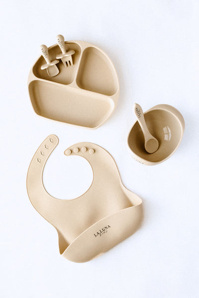 Silicone Feeding Set Sand - La Luna Kids