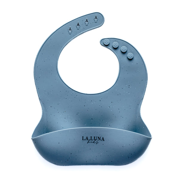 Silicone Speckled Bib Blue - La Luna Kids